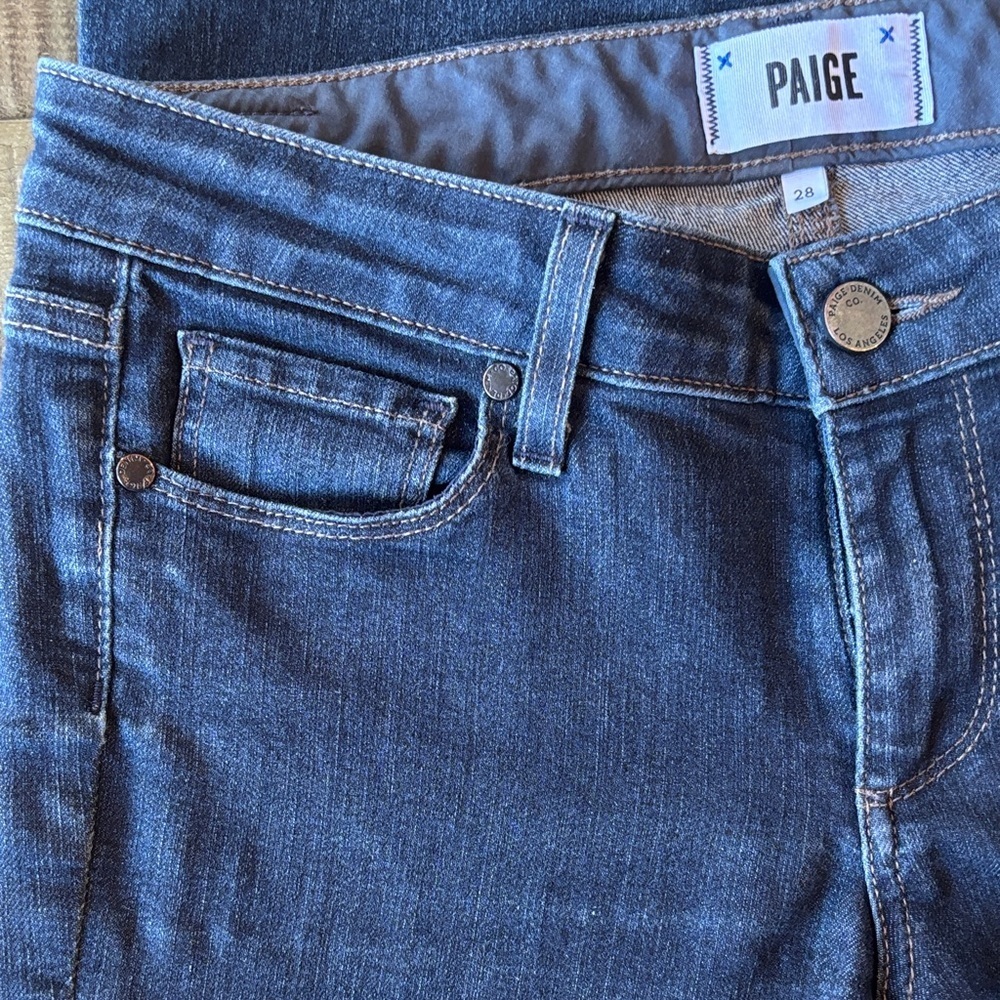 Paige Women's Blue Manhattan Jeans - Picture 4 of 12